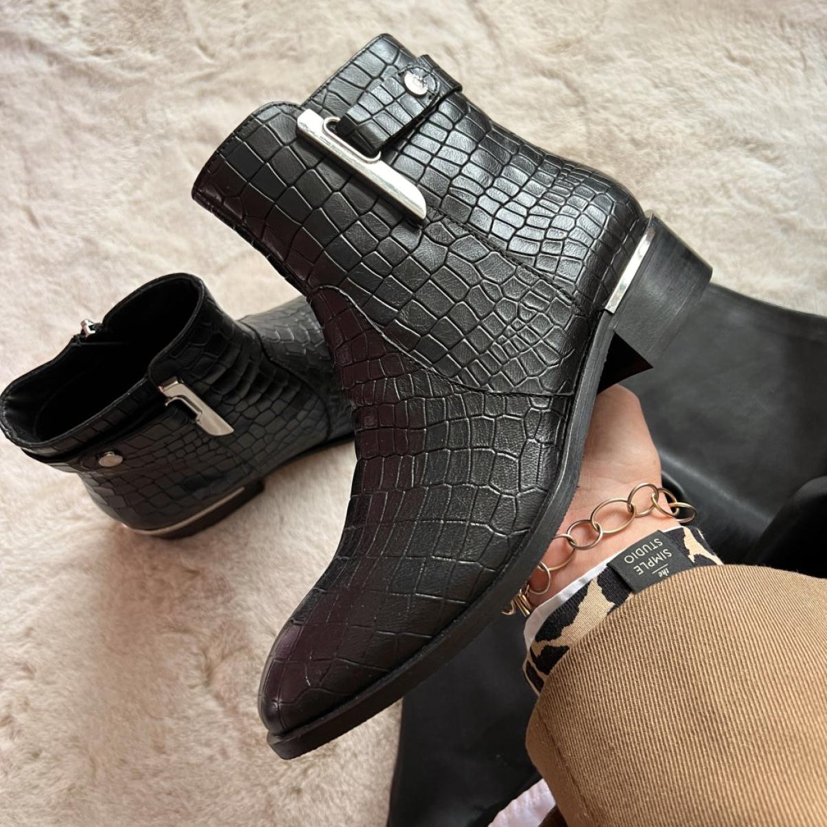 Women Ignite Copenhagen Shoes Ankle Boots Allisa Crocco 22 - Black