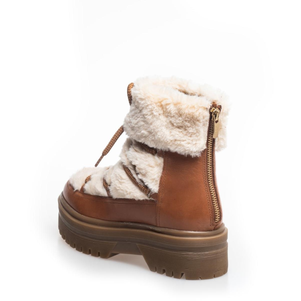 Lavish Snow By Snow 22 Low - Cognac Off-White Ankle Boots Women Copenhagen Shoes - 2