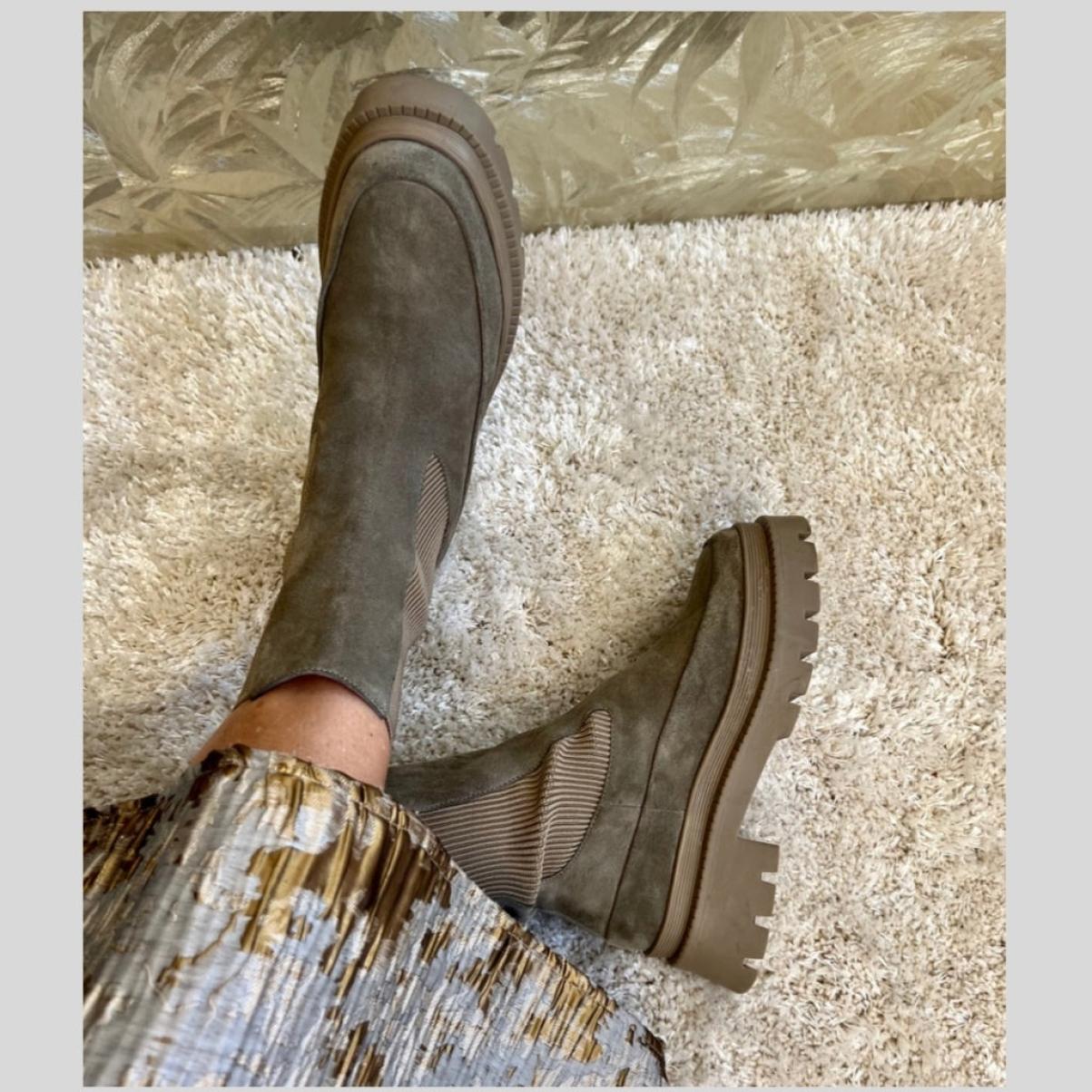 Ankle Boots My Girl And Me Suede - Dk Taupe (Army) Copenhagen Shoes Normal Women