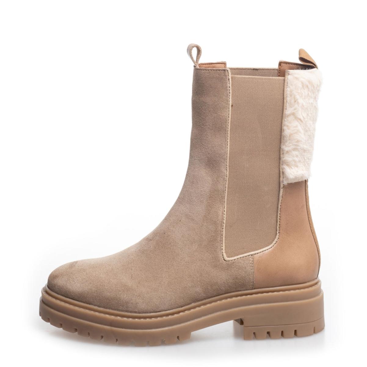 Guaranteed Copenhagen Shoes Beverly Boot Suede - Sand Women Ankle Boots