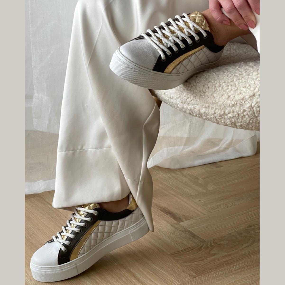Exquisite Sneakers Women Sailor Days - White/Olive/Gold Copenhagen Shoes - 3