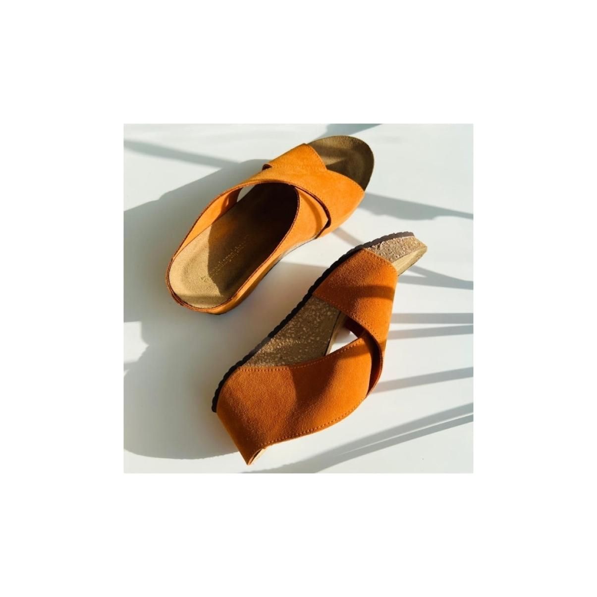 Frances 23 Suede - Orange (Arancio 400) Women Sandals Cozy Copenhagen Shoes - 1