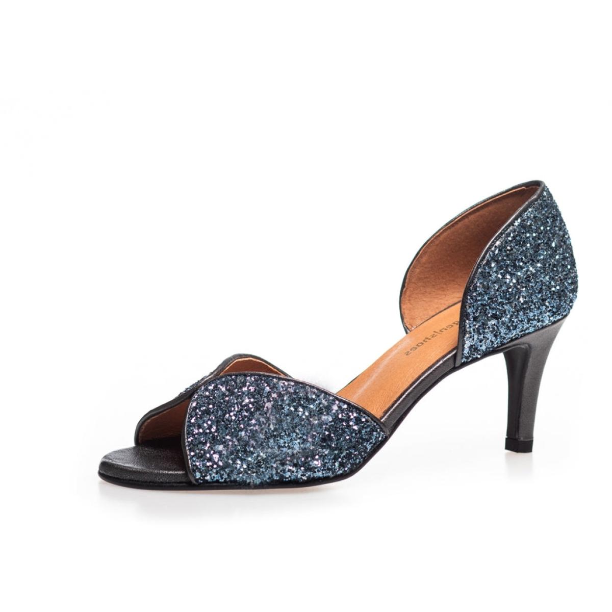 Copenhagen Shoes My Diamonds - Blue - Blue Glitter Women Sandals High-Quality - 1
