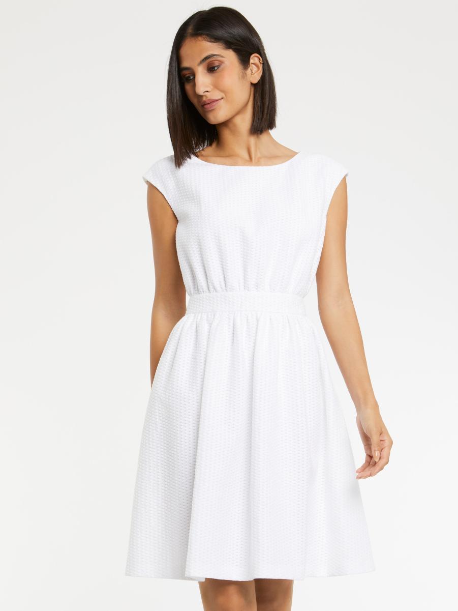 Women Paule Ka Dresses White Woven Dress - 2