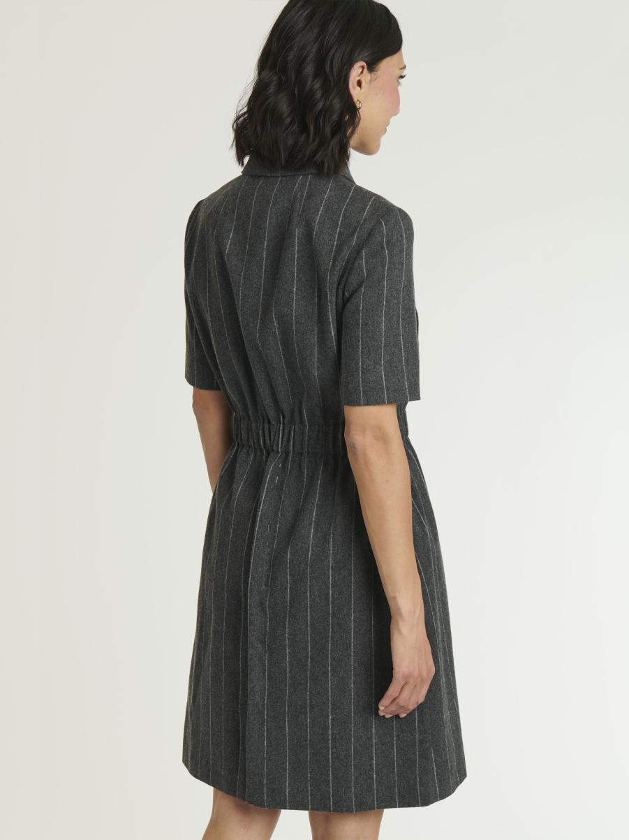 Women Charcoal Grey Paule Ka Dresses Woven Dress - 3