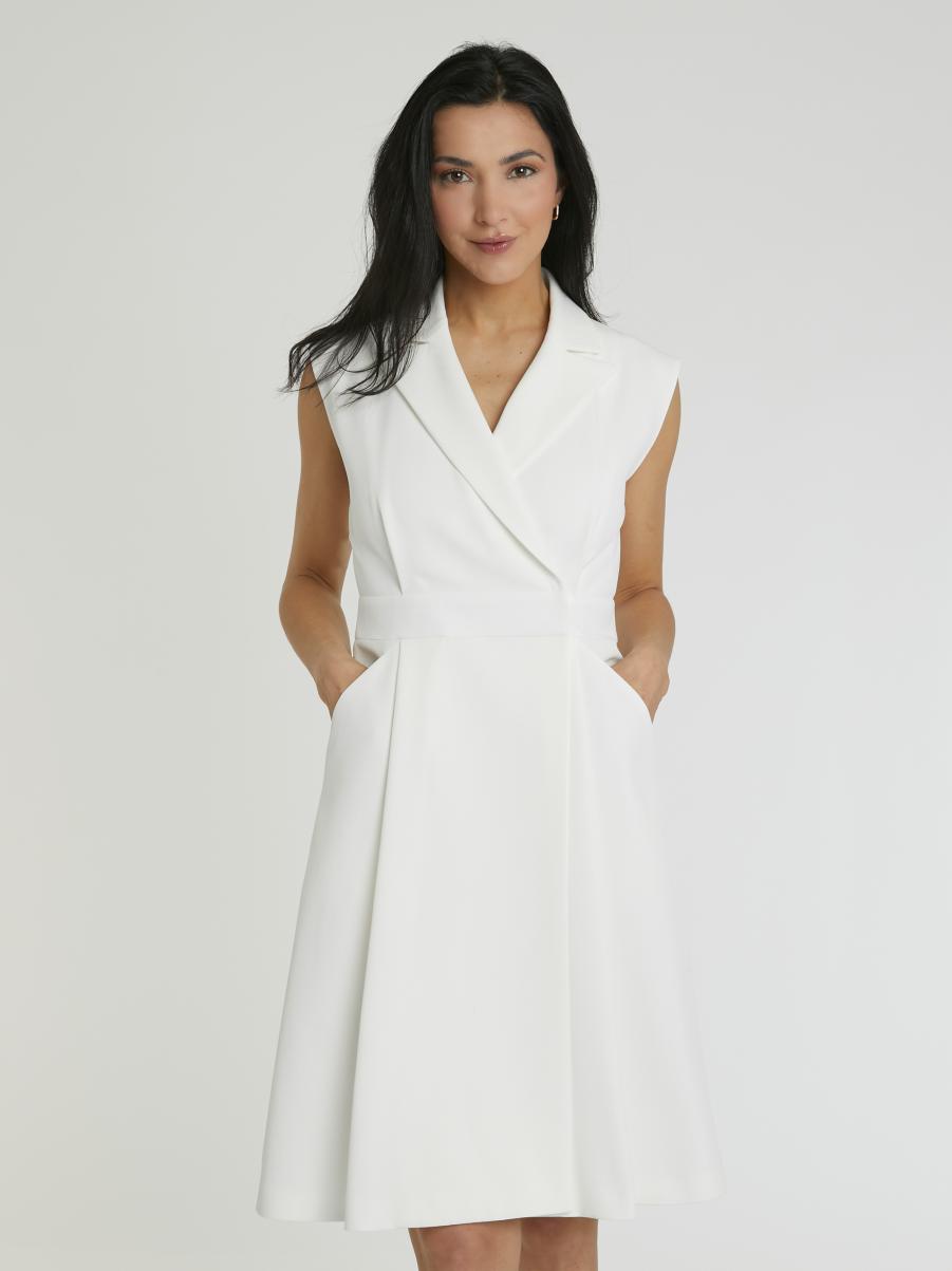 Women Paule Ka Off White Woven Dress Dresses - 2