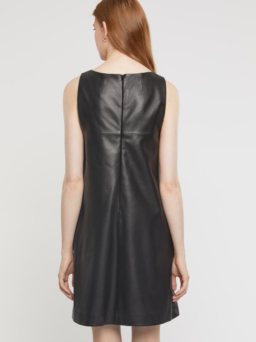 Noir Dresses Short Sleeveless Lambskin Leather Dress Paule Ka Women - 3