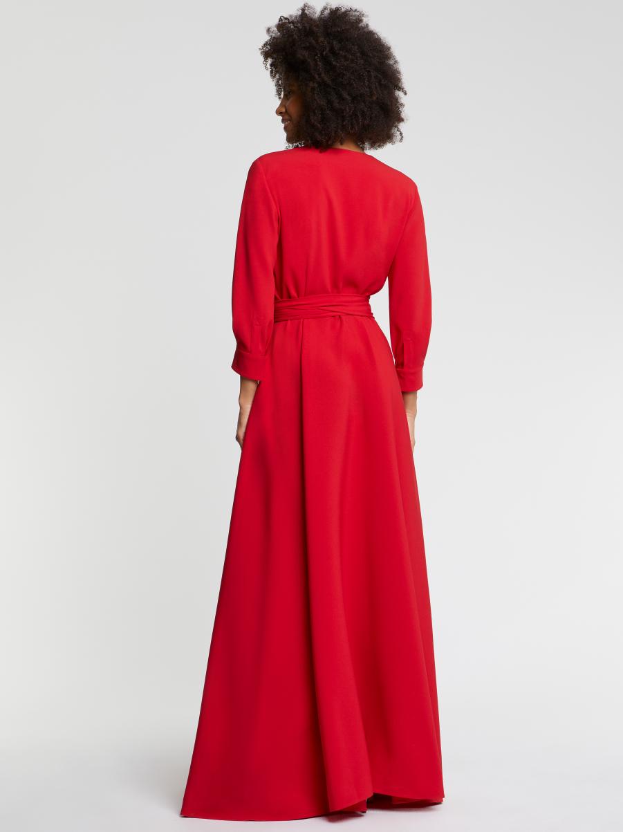Vermillon Dresses Paule Ka Women Satin-Back Crepe Evening Gown - 3