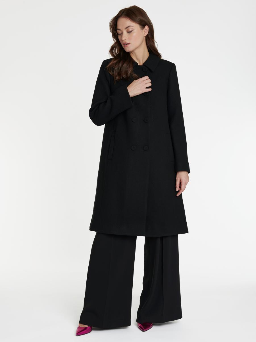 Woven Coat Noir Women Paule Ka Coats - 3