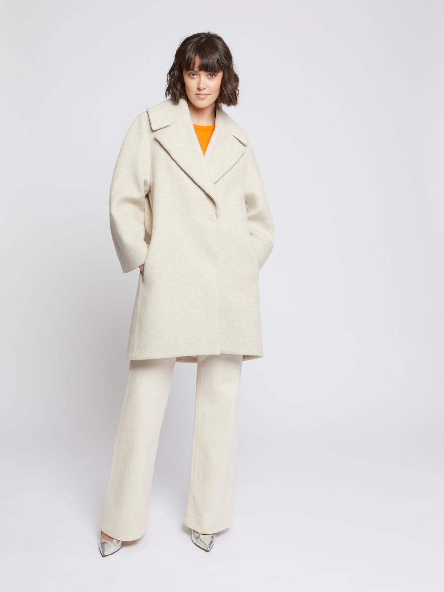 Mid-Length Wool Coat Paule Ka Women Coats Praline - 4