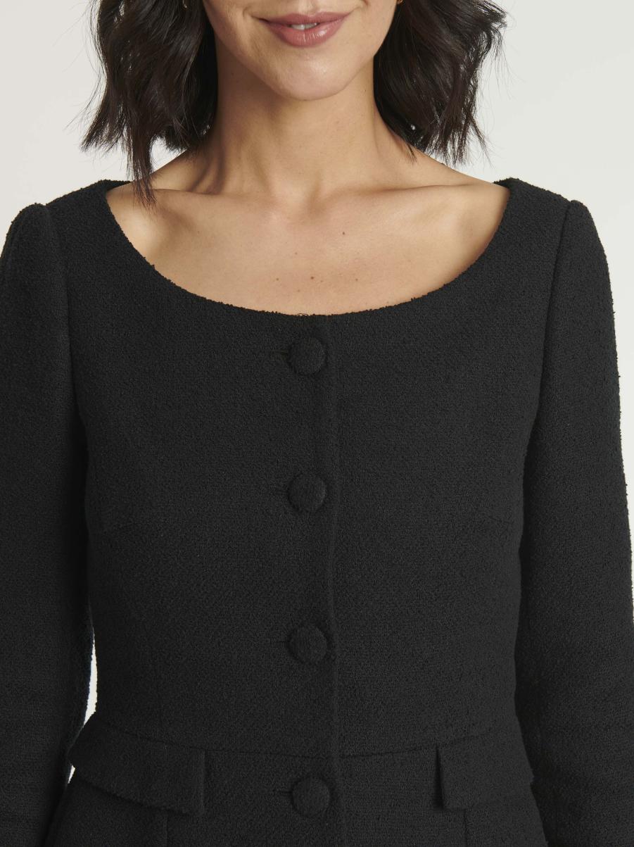 Woven Suit Jacket Noir Women Paule Ka Jackets - 1