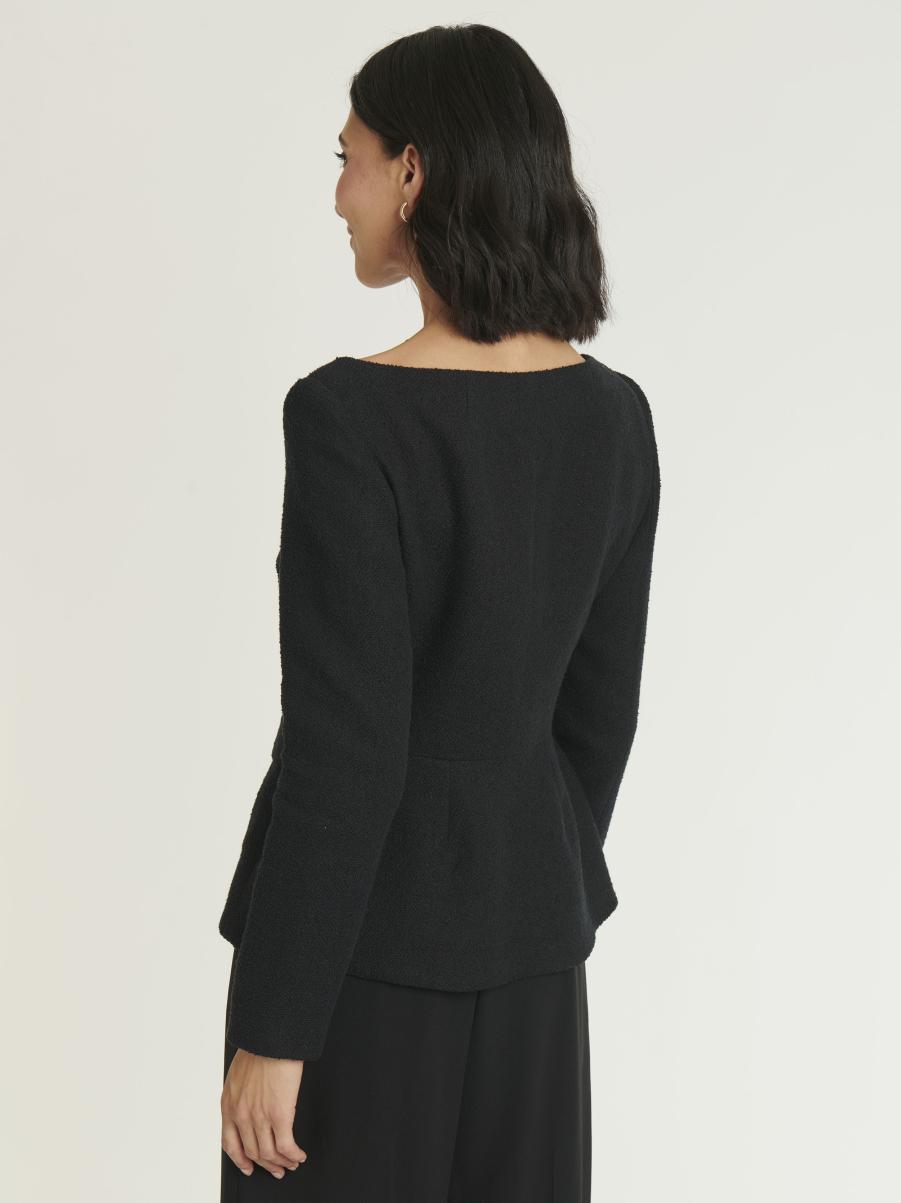 Woven Suit Jacket Noir Women Paule Ka Jackets - 3
