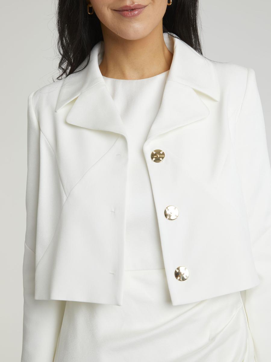 Paule Ka Off White Woven Suit Jacket Jackets Women - 1