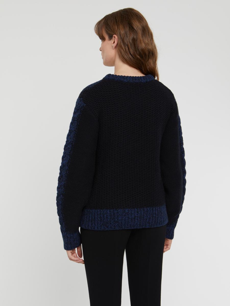 Women Knitted Sweater Paule Ka Knitwear Navy Blue - 3