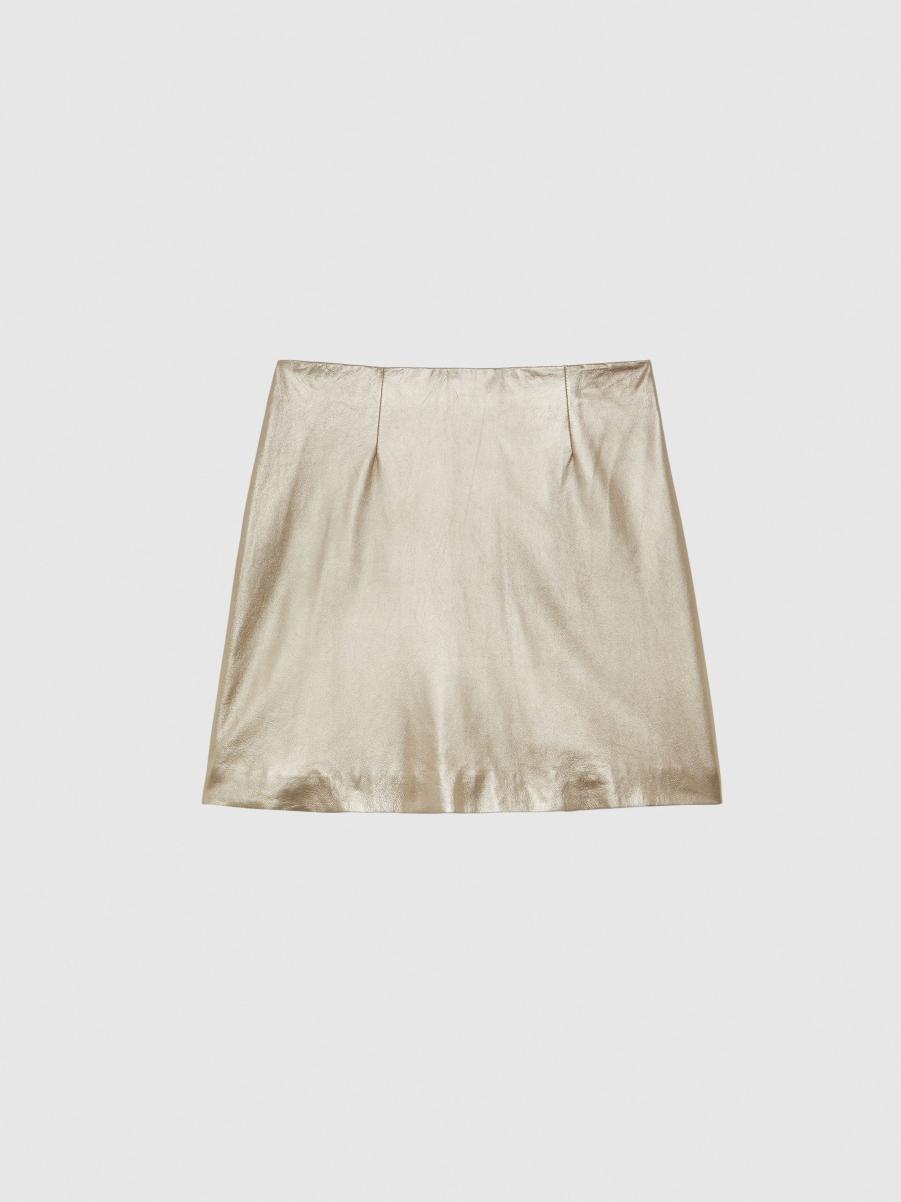 Platinum Women Paule Ka Skirts Metallic-Leather Mini Skirt - 4