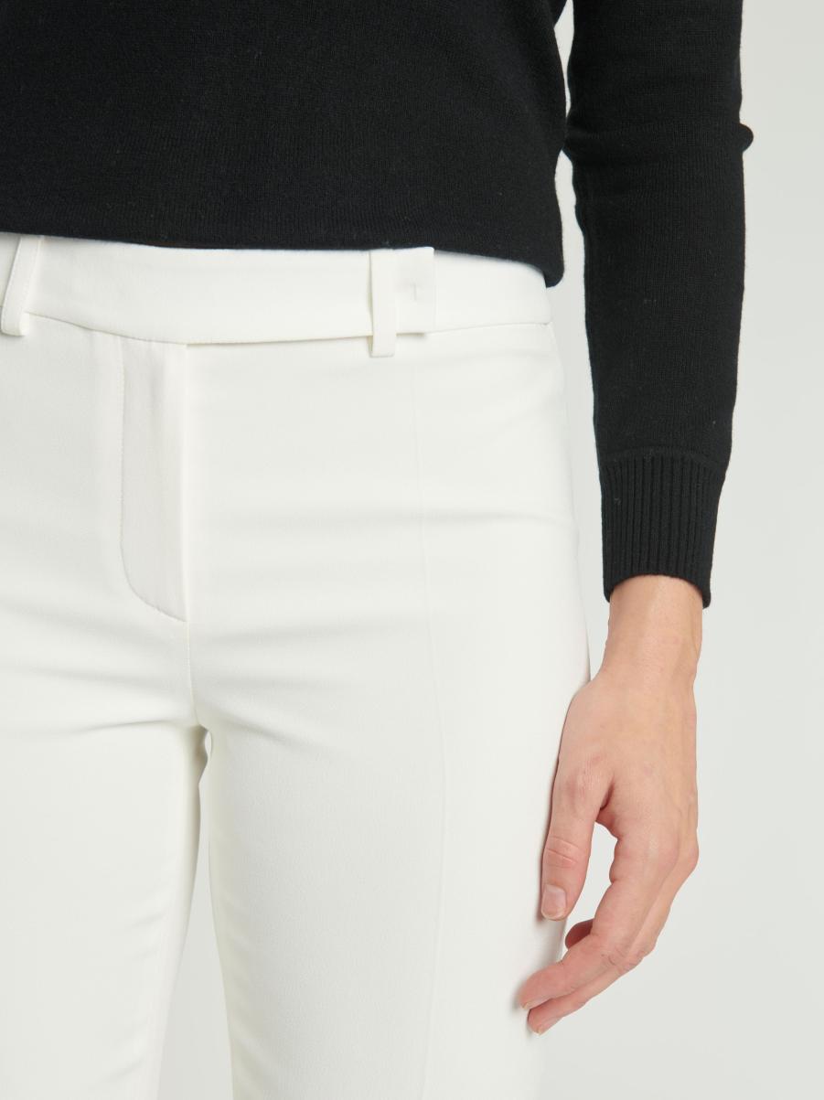 Woven Pants Women Paule Ka Off White Trousers And Jeans - 1