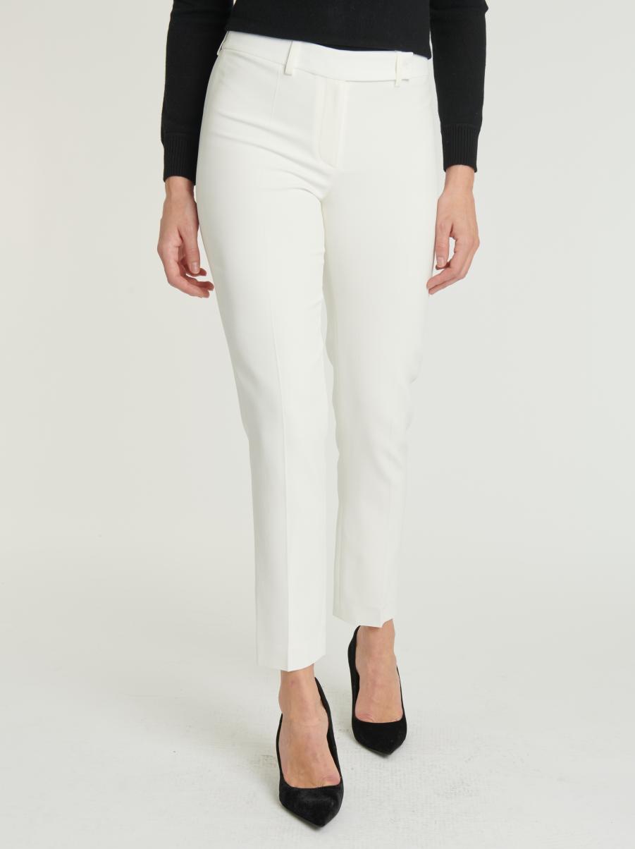 Woven Pants Women Paule Ka Off White Trousers And Jeans - 2