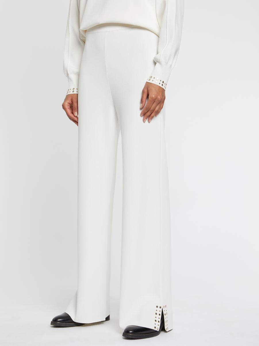 Women Trousers And Jeans Off White Milano-Knit Studded Pants Paule Ka - 2