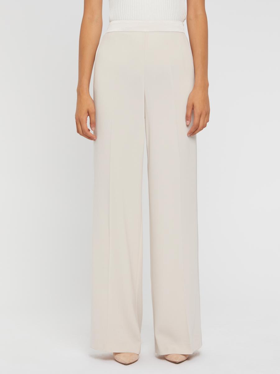 Women Trousers And Jeans Wide-Leg Satin-Back Crepe Pants Coquille Paule Ka - 2