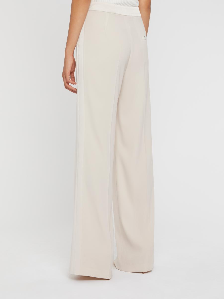 Women Trousers And Jeans Wide-Leg Satin-Back Crepe Pants Coquille Paule Ka - 3