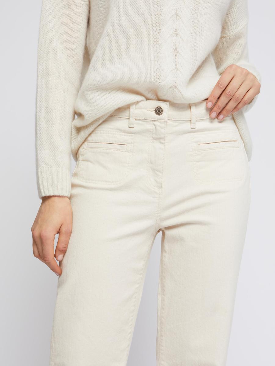 Flared Stretch-Cotton Jeans Trousers And Jeans Paule Ka Women Off White - 2