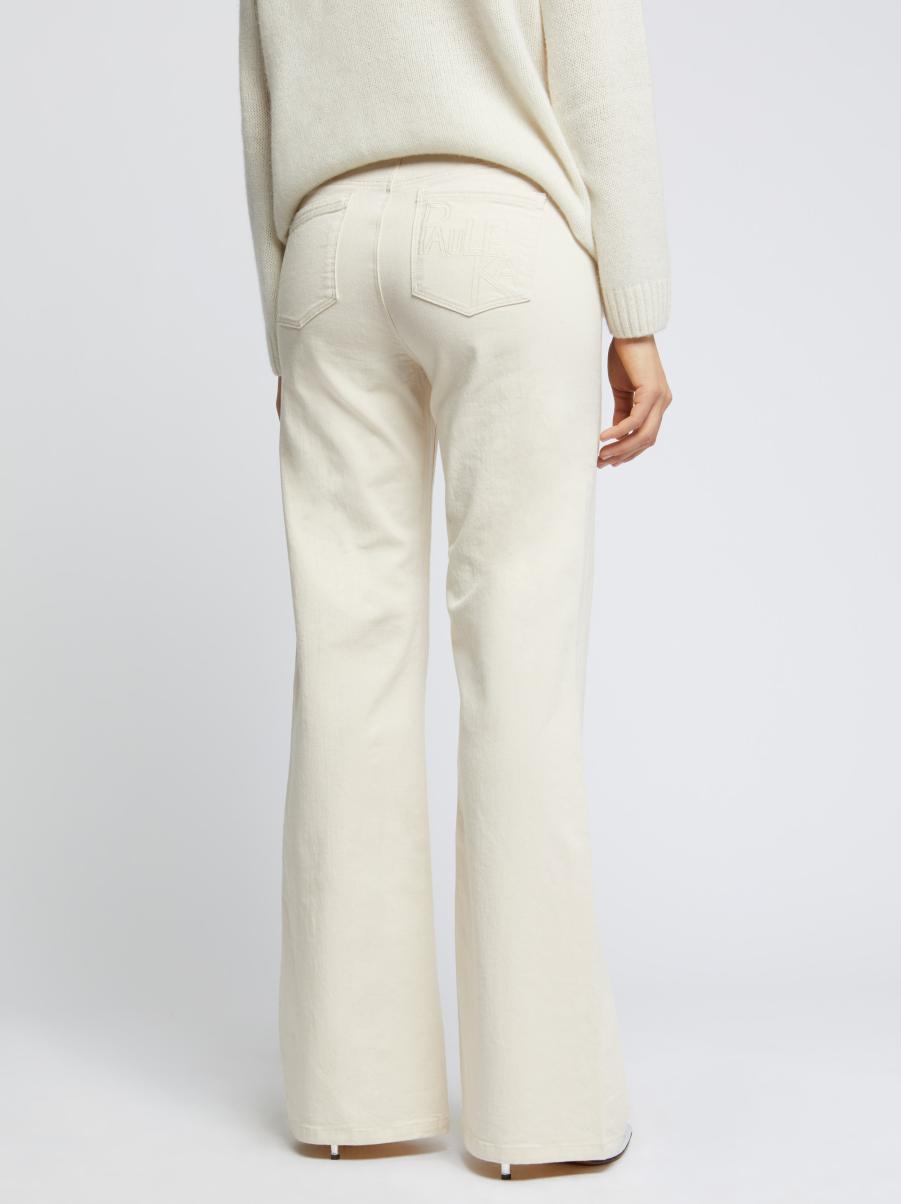 Flared Stretch-Cotton Jeans Trousers And Jeans Paule Ka Women Off White - 3