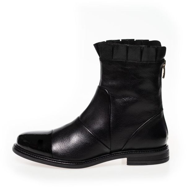 Ankle Boots Margaret - Black W/Patent Toe Top Copenhagen Shoes Women