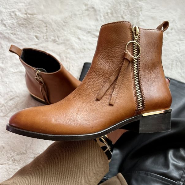 Quick Ankle Boots Copenhagen Shoes Women Fever Leather 22 - Cognac