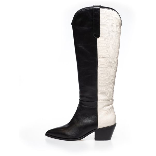 Refashion Long Boots Women Divided Multi - Black/Off White Copenhagen Shoes