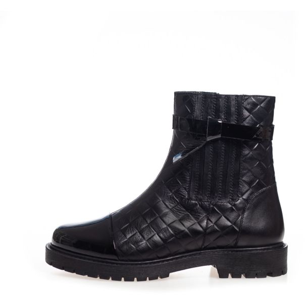 Copenhagen Shoes Women Leather Boots Luxurious Be My Guest - Black Patent