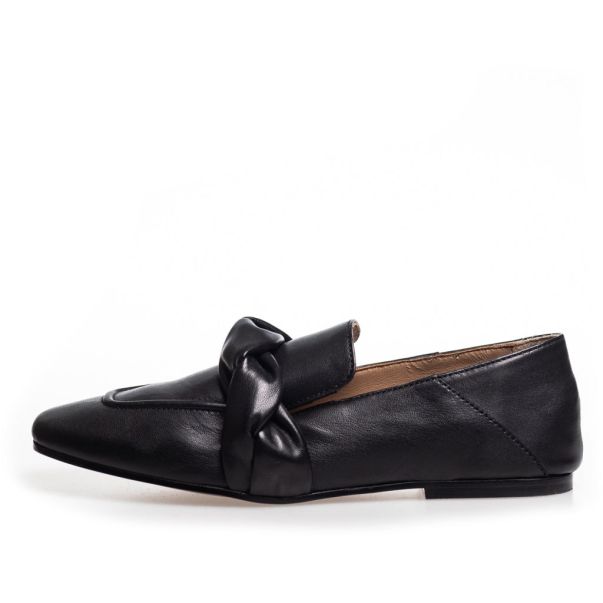 Like Fairy Tales - Black Leather Women Easy Copenhagen Shoes Loafers