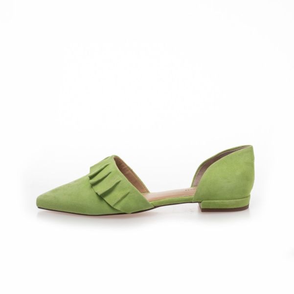 New Romance 23 - Suede - Green Ballerina Copenhagen Shoes Slashed Women