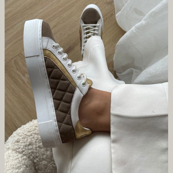 Sneakers My Sneaks - Taupe/Gold Copenhagen Shoes Online Women