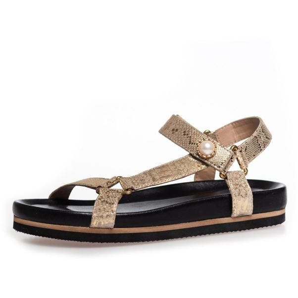 Like A Dream - Gold Snake Copenhagen Shoes Aesthetic Sandals Women