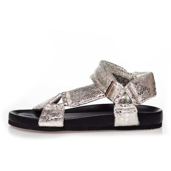 Carrie Moon - Silver Snake Deal Sandals Copenhagen Shoes Women