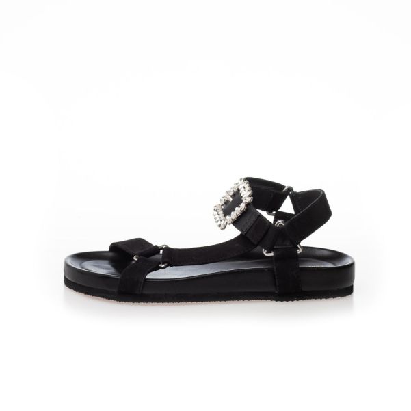 Sandals Simili And Diamonds Suede - Black Copenhagen Shoes Women Wholesome