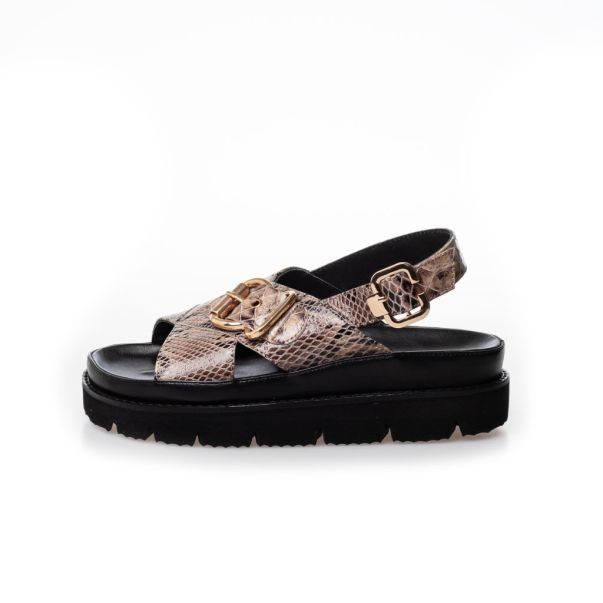Sandals Women As A Woman - Cognac Snake Timeless Copenhagen Shoes