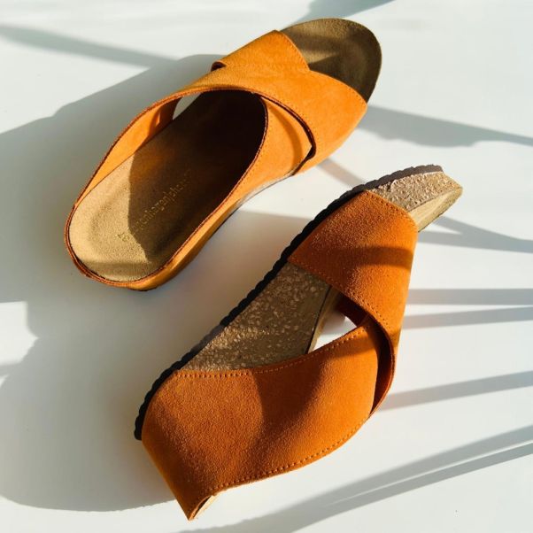 Frances 22 Suede - Orange (Arancio 400) Women Sandals Classic Copenhagen Shoes