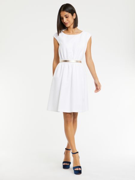 Women Paule Ka Dresses White Woven Dress
