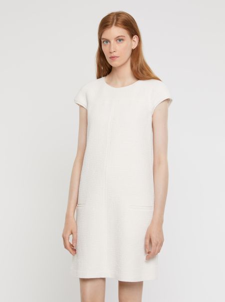 Paule Ka A-Line Tweed Mini Dress Dresses Off White Women