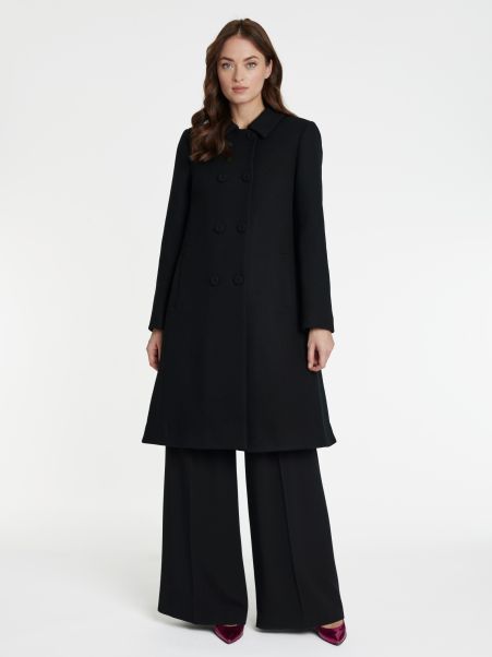 Woven Coat Noir Women Paule Ka Coats