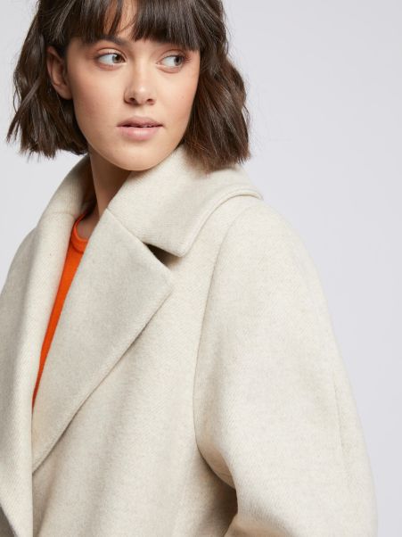 Mid-Length Wool Coat Paule Ka Women Coats Praline