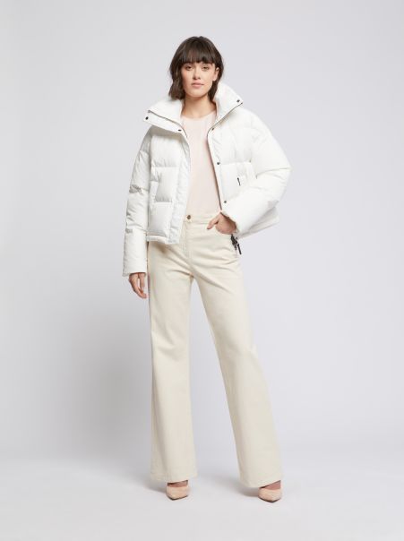 Paule Ka Cropped Down Jacket With Xxl Collar Jackets Off White Women