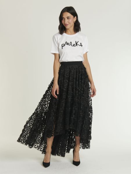 Women Woven Skirt Noir Paule Ka Skirts