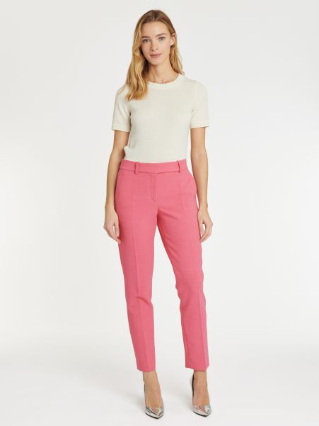 Women Trousers And Jeans Pink Paule Ka Woven Pants